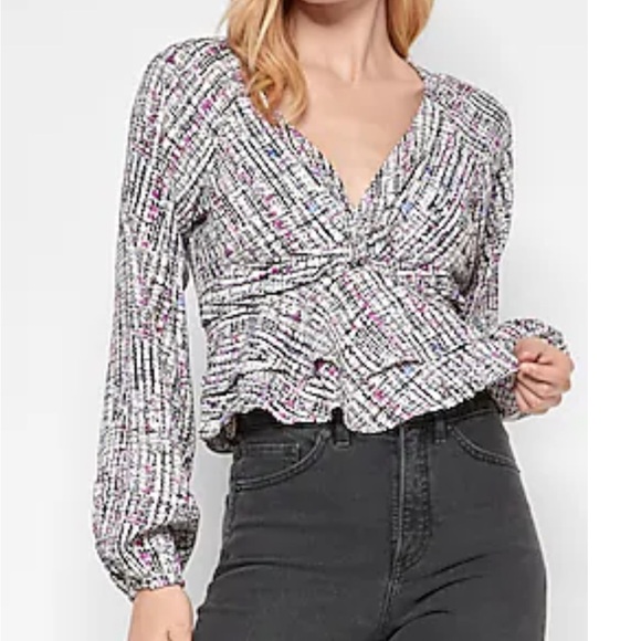 NWT Express Patterned Blouse - Picture 1 of 10
